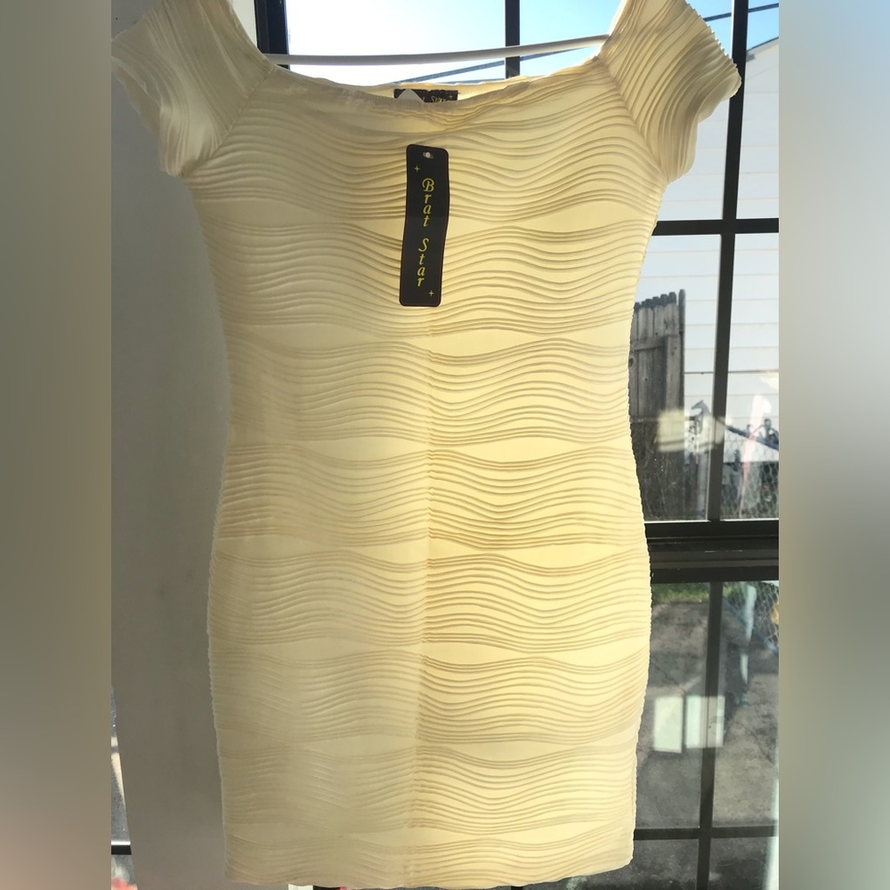Brat Star White Formal Dress Size L